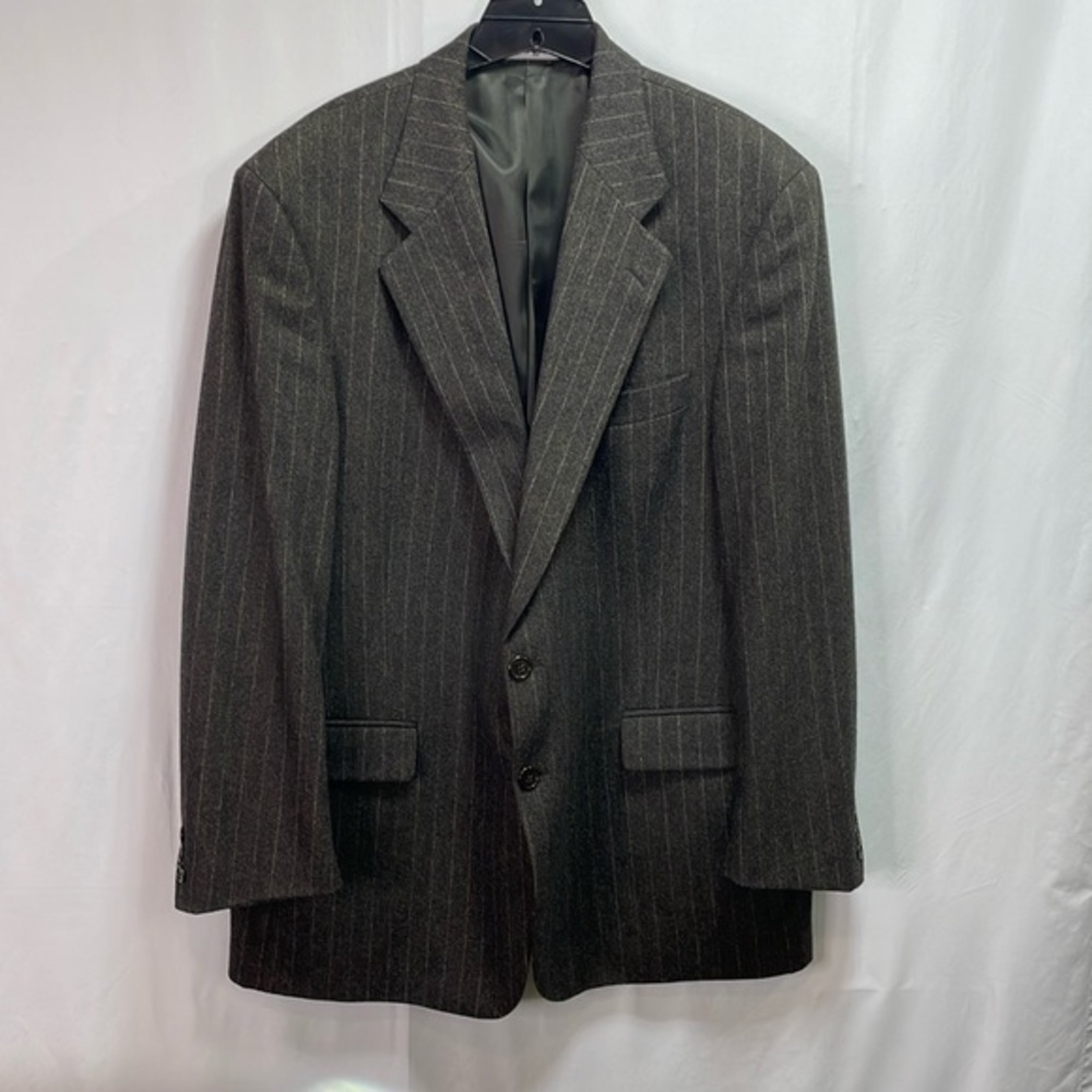 🪽 Kilgour French & Stanbury Wolfe pinstriped two button blazer gray brown